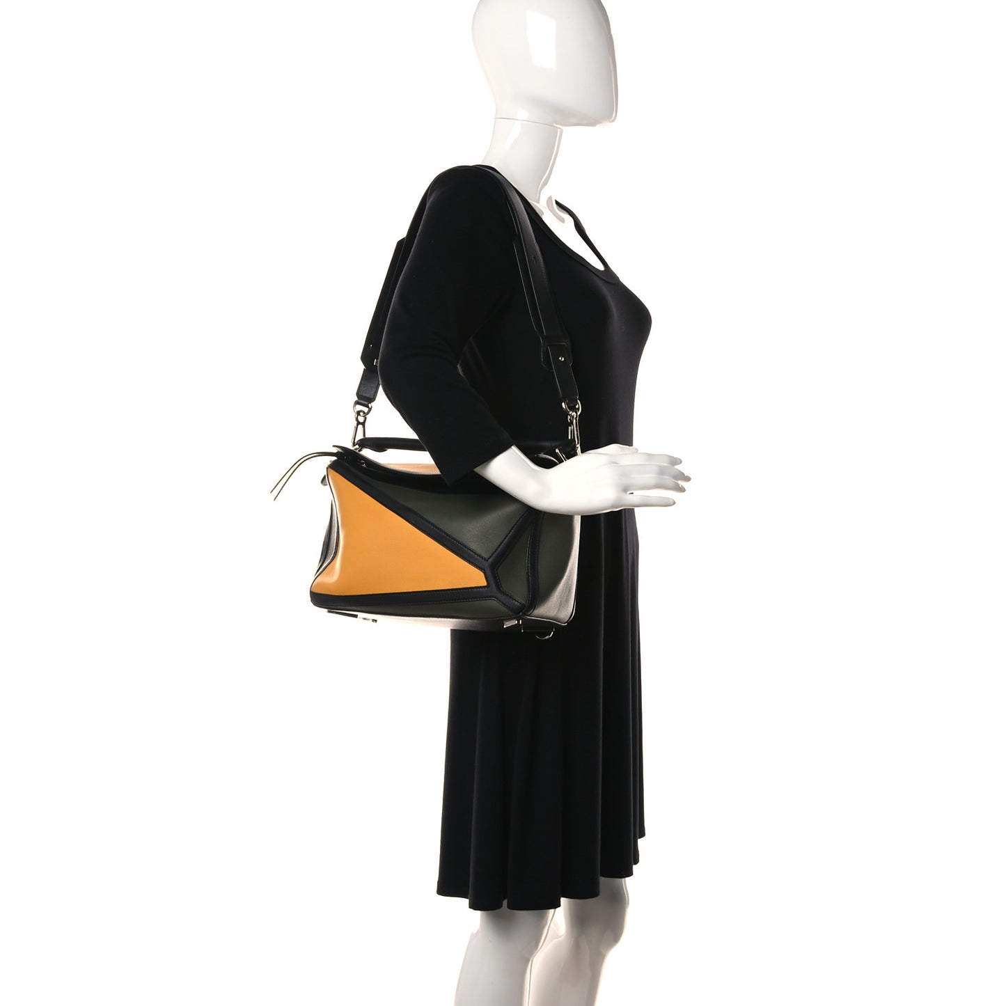 Calfskin Small Puzzle Bag Khaki Yellow