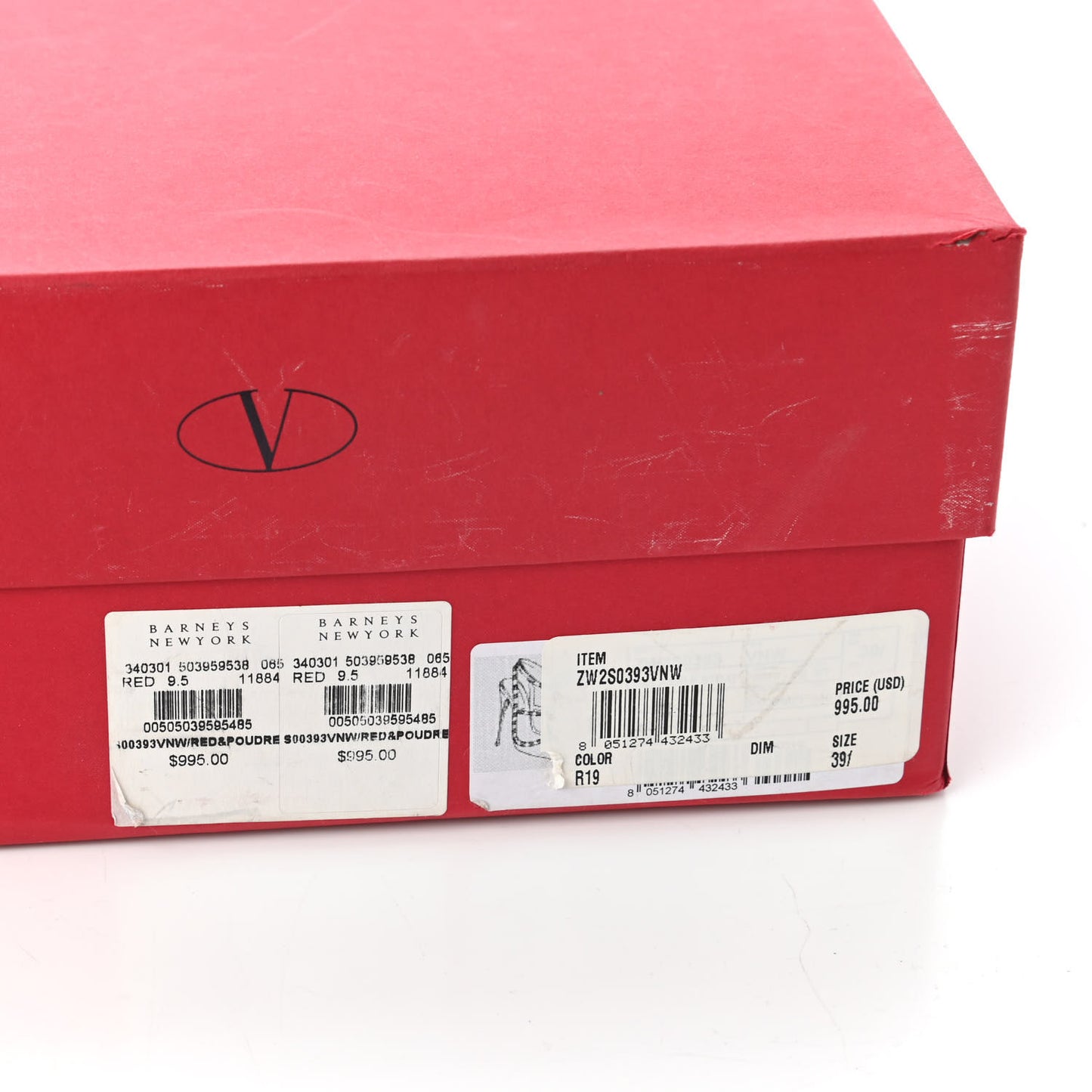 Patent Nappa Rockstud Ankle Strap 100mm Pumps 39.5 Rosso Valentino Poudre