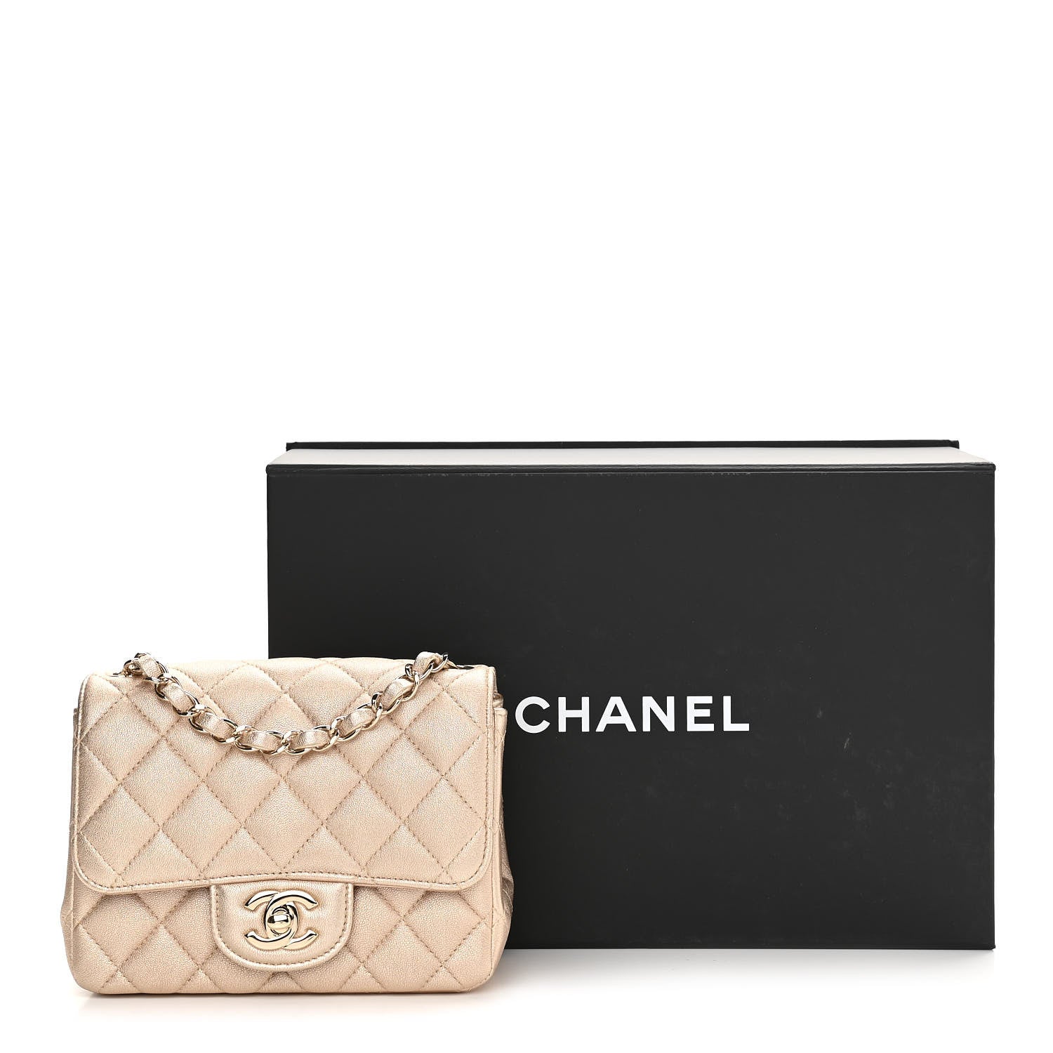 Chanel Metallic Lambskin Quilted Mini Square Flap Gold 10 of 10