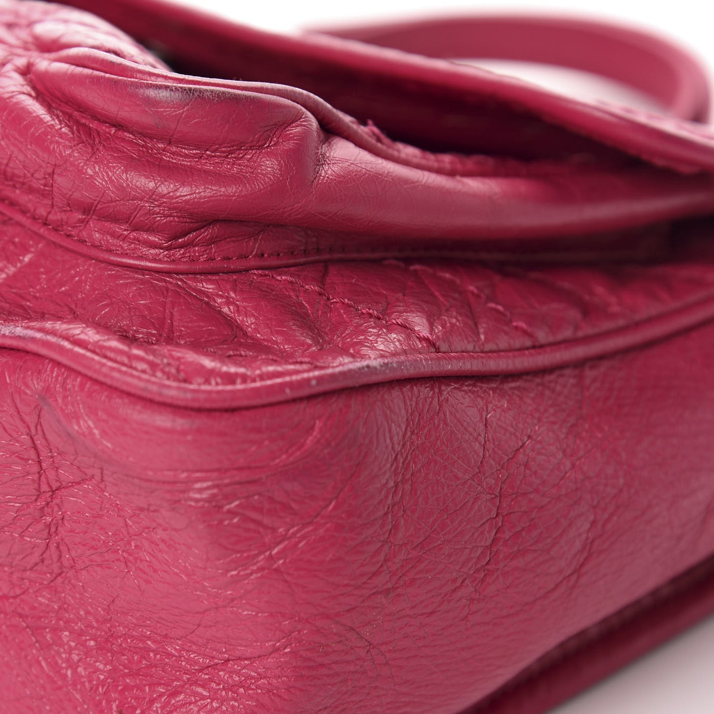 Crinkled Calfskin Matelasse Monogram Medium Niki Chain Satchel Freesia