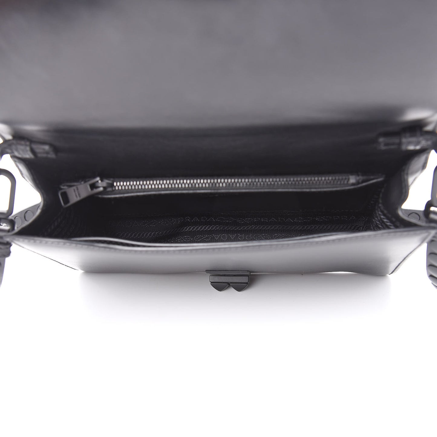 Saffiano City Calfskin Monochrome Studded Large Elektra Shoulder Bag Black