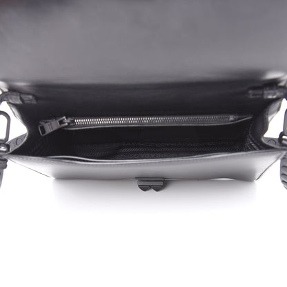 Prada Saffiano City Calfskin Monochrome Studded Large Elektra Shoulder Bag Black 5 of 10