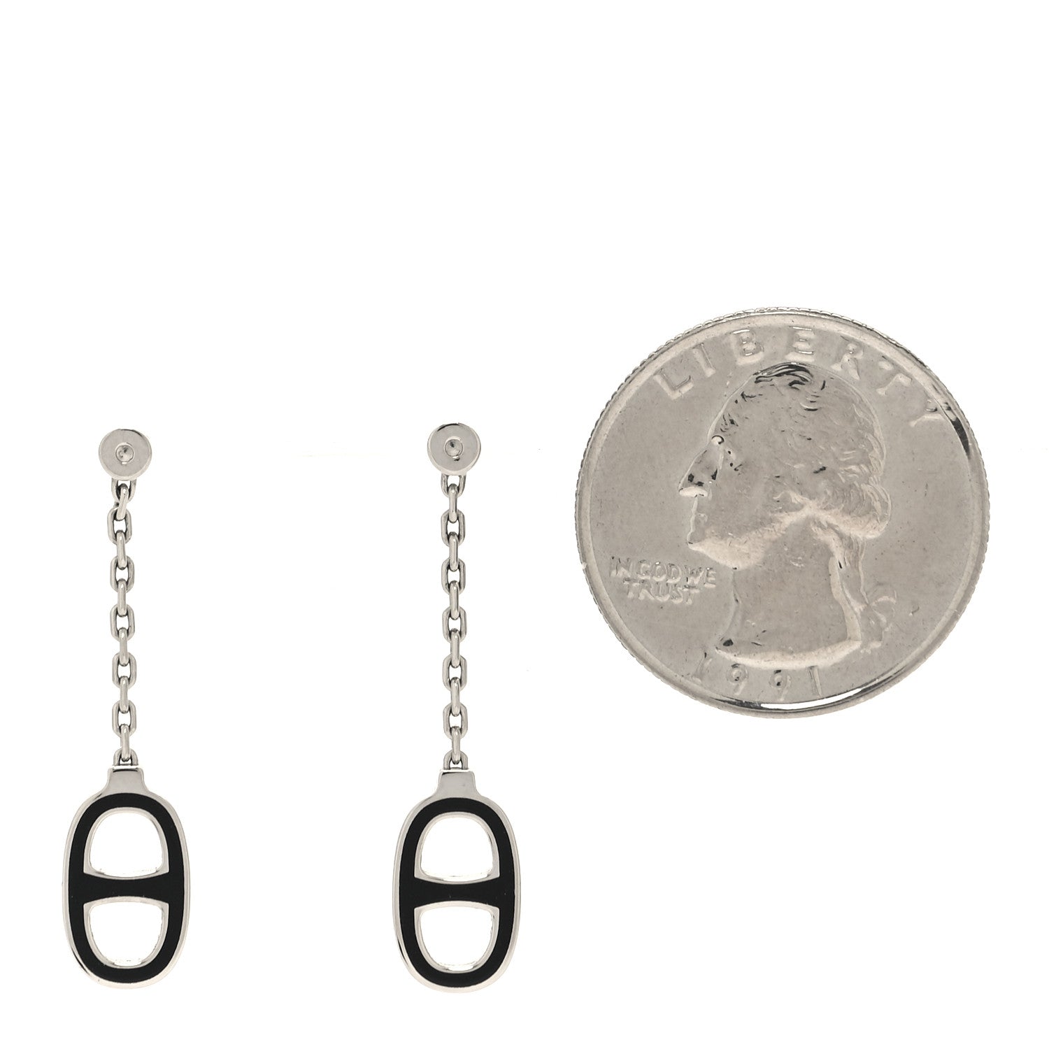 Hermes Lacquered Iliade Drop Earrings Black 2 of 5