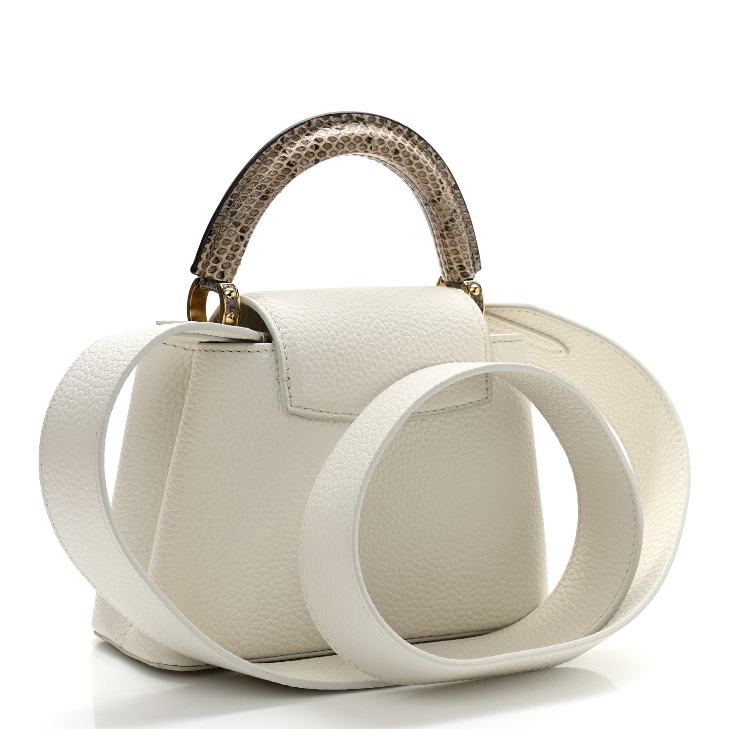 Louis Vuitton Taurillon Ayers Capucines Mini White Snow White 3 of 10