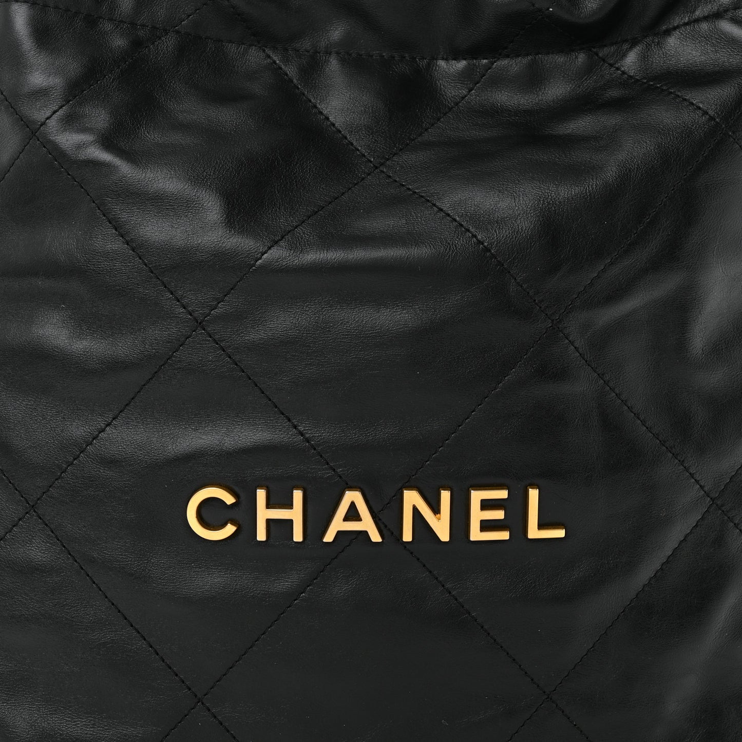 Shiny Calfskin Quilted Small Chanel 22 Black