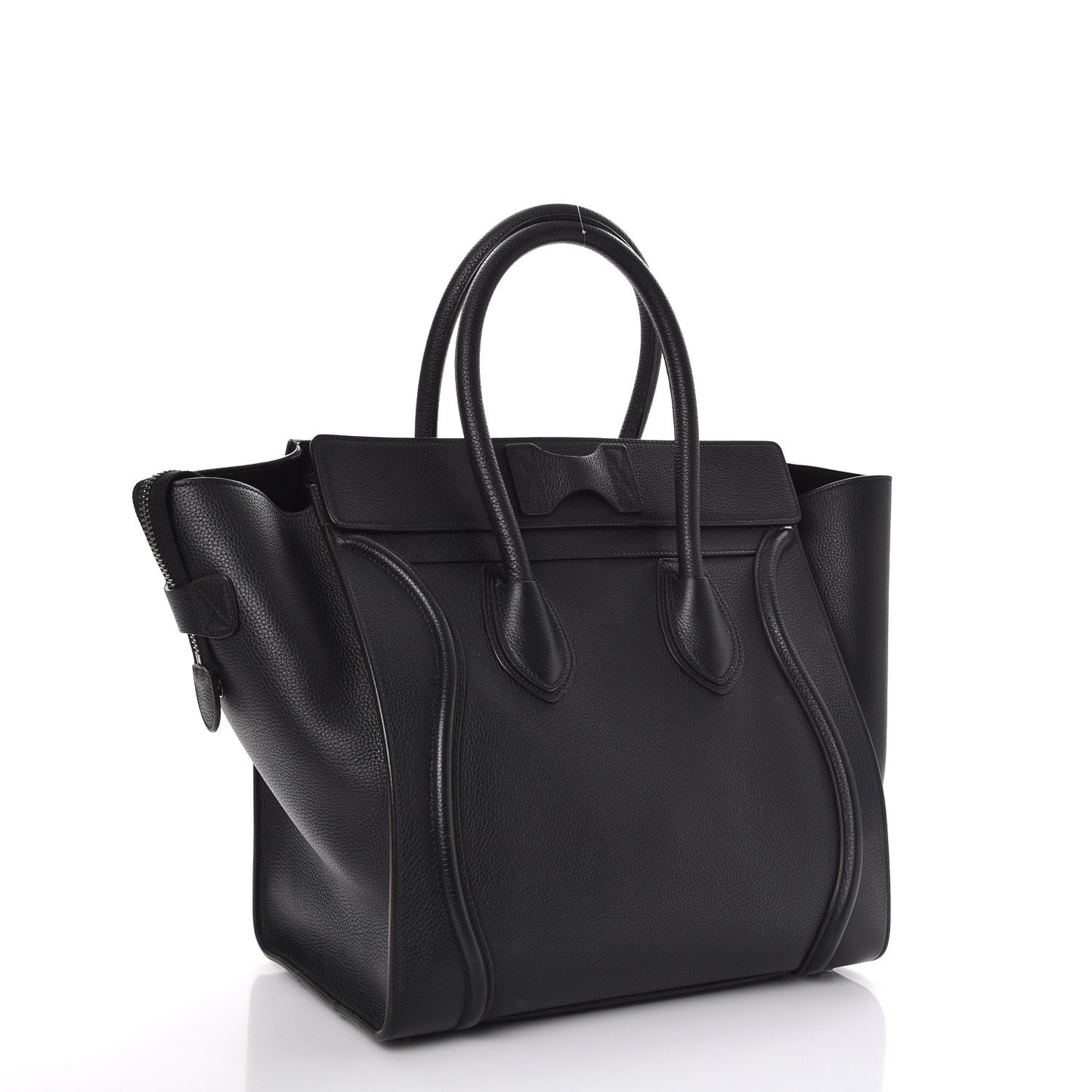 Drummed Calfskin Mini Luggage Black