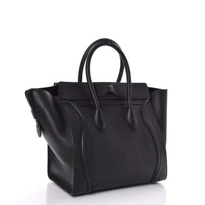 Celine Drummed Calfskin Mini Luggage Black 3 of 9