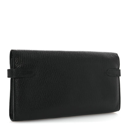 Hermes Chevre Mysore Kelly Longue Wallet Black 3 of 12