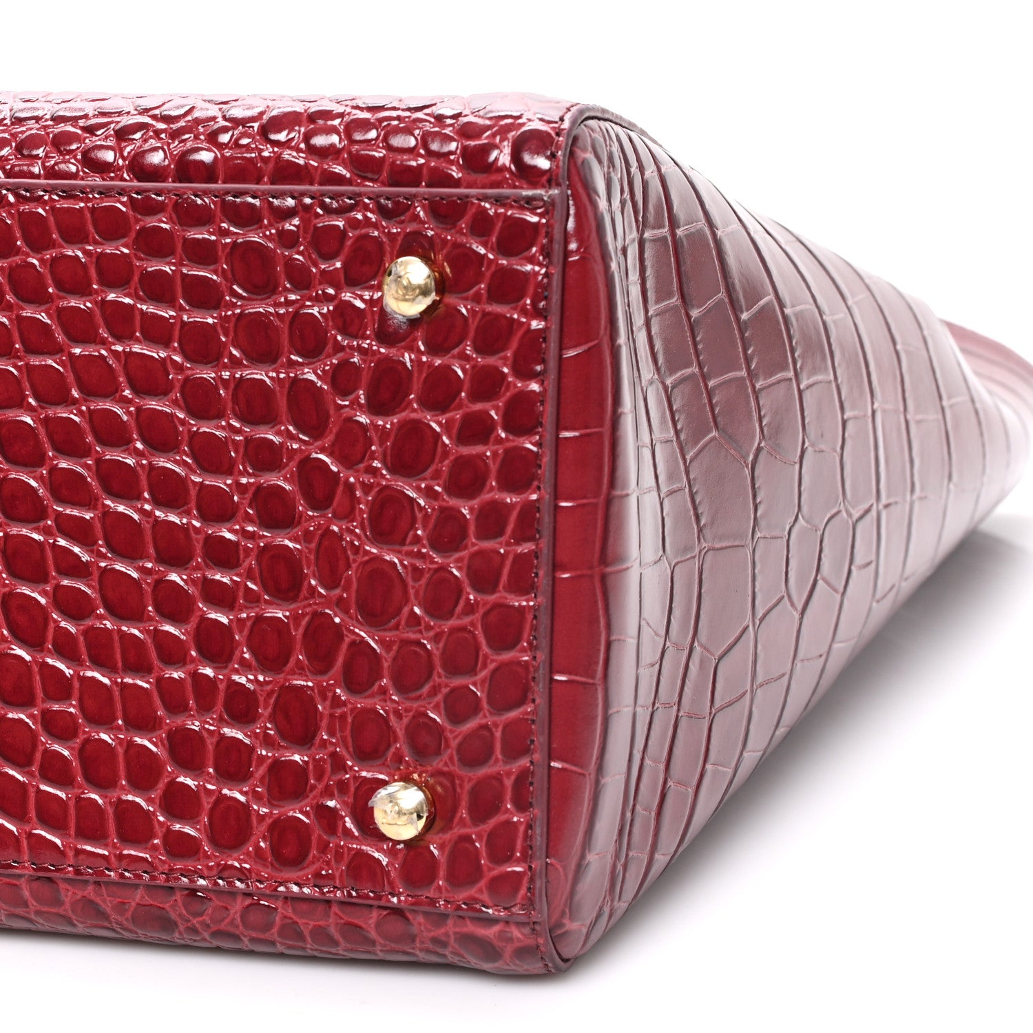 Chanel Calfskin Crocodile Embossed Archetype Large Shopping Tote Burgundy Burgundy 10 of 10