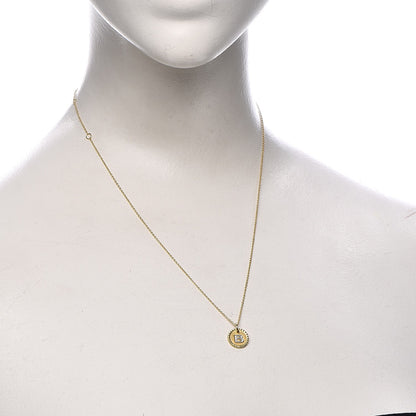 David Yurman 18K Yellow Gold Diamond Initial B Charm Necklace 2 of 8