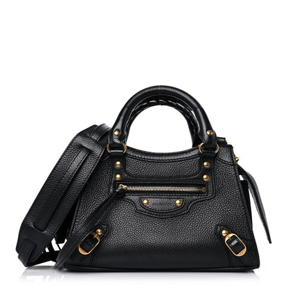 Balenciaga Grained Calfskin Neo Classic Gold Hardware Mini City Black 1 of 9