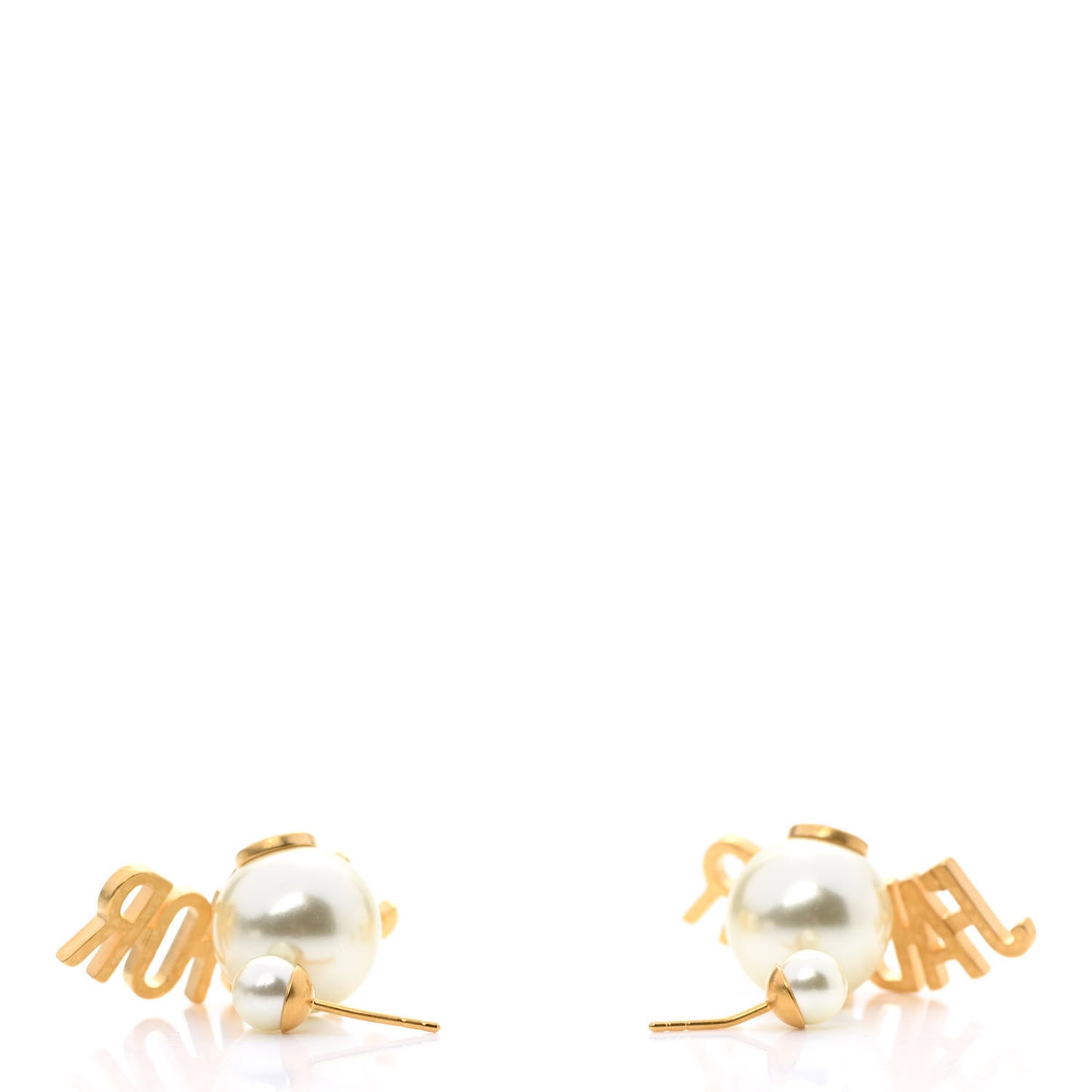 Metal Pearl J'Adior Tribal Earrings Gold