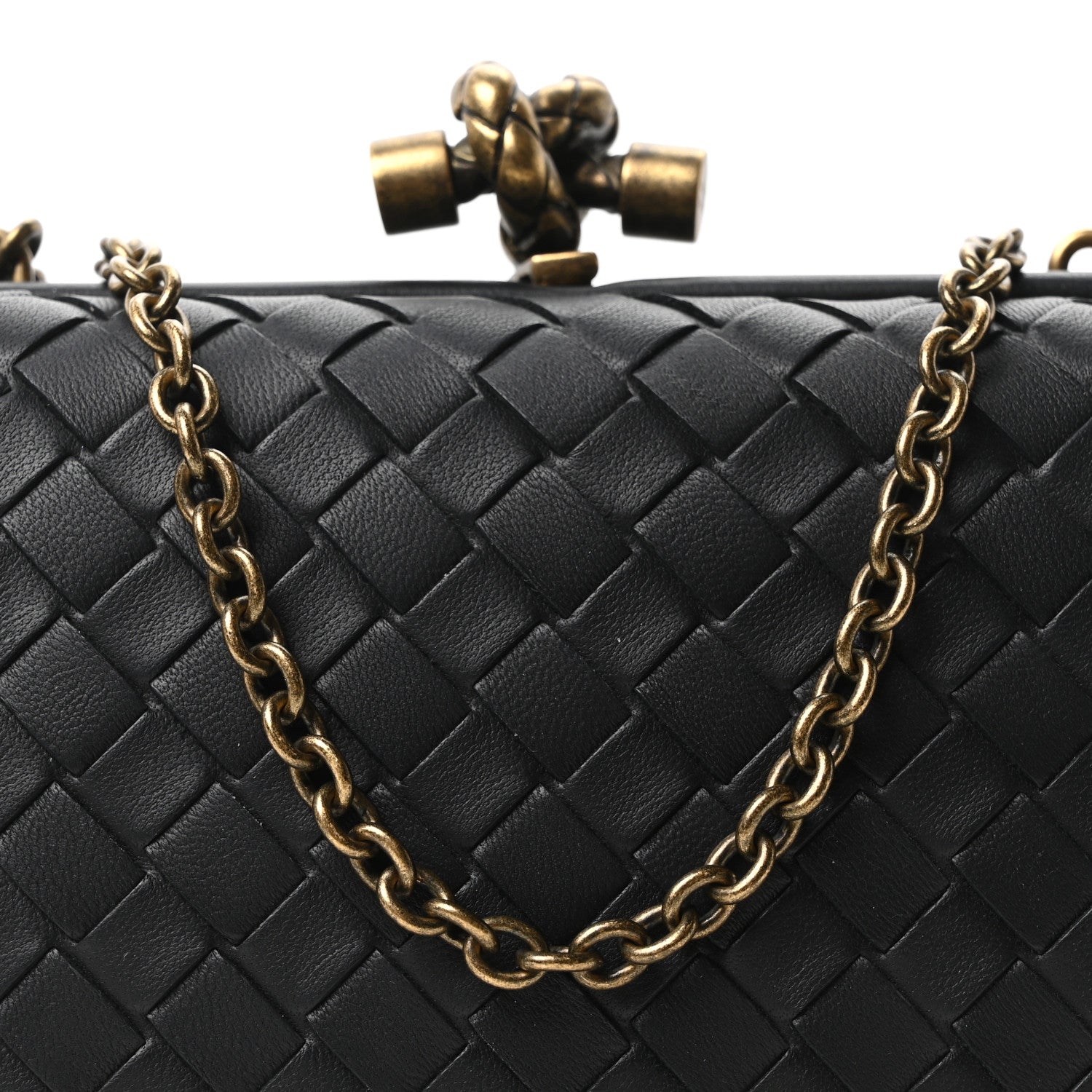 Bottega Veneta Nappa Intrecciato Chain Knot Clutch Black 7 of 9