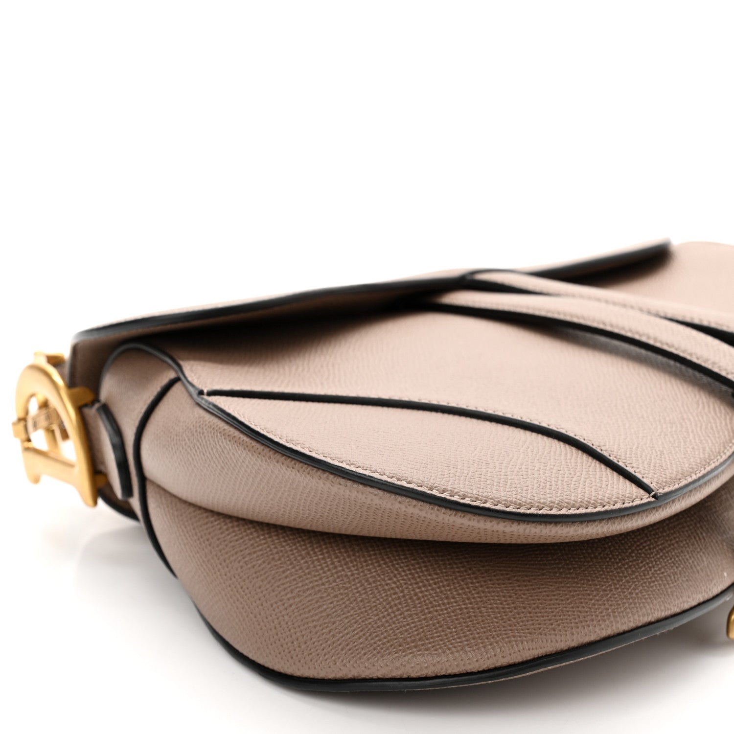 Christian Dior Grained Calfskin Saddle Bag Warm Taupe 9 of 11