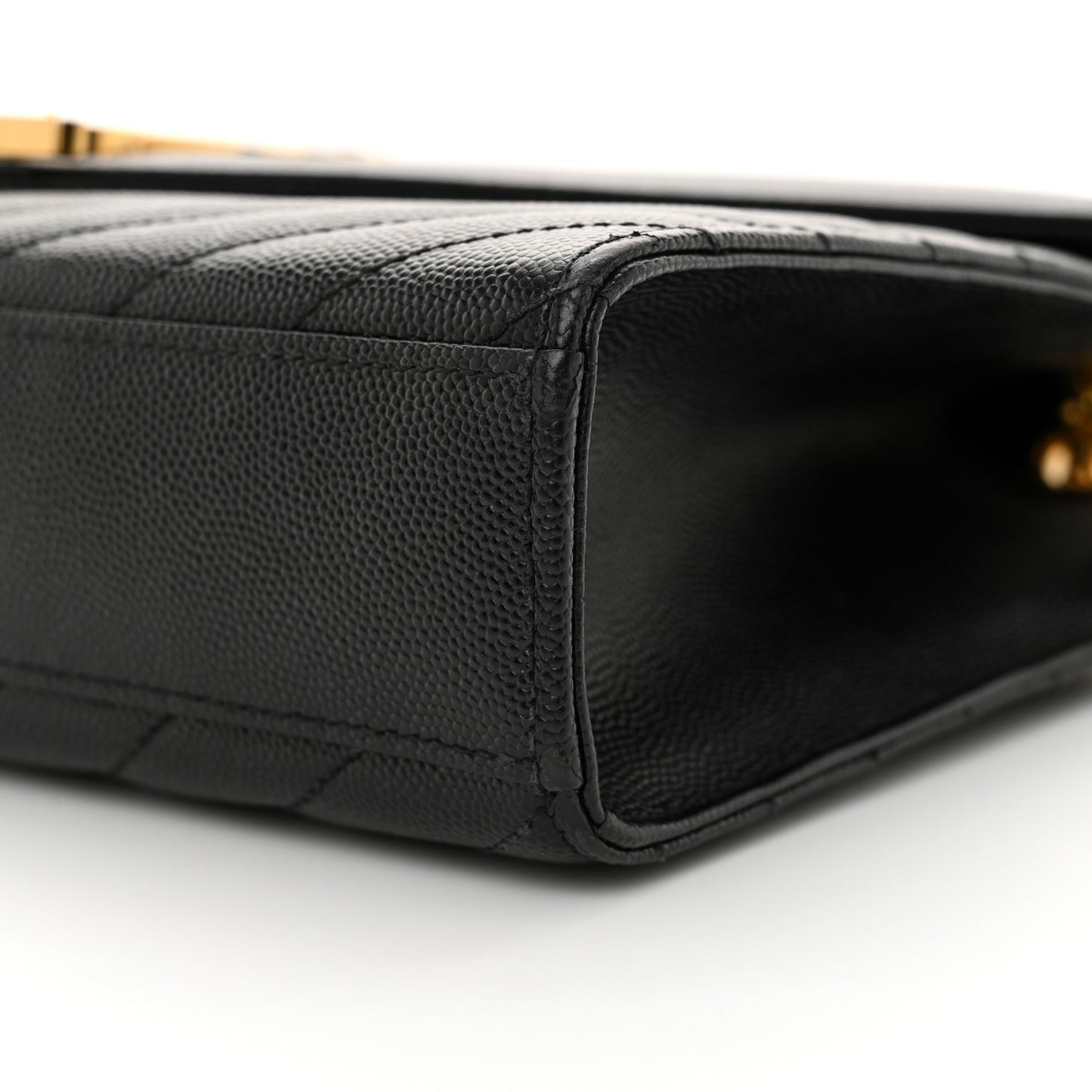 Grain De Poudre Matelasse Chevron Medium Monogram Satchel Black