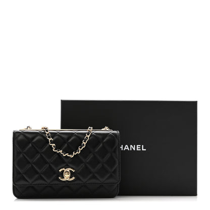 Chanel Lambskin Quilted Trendy CC Wallet On Chain WOC Black 13 of 13
