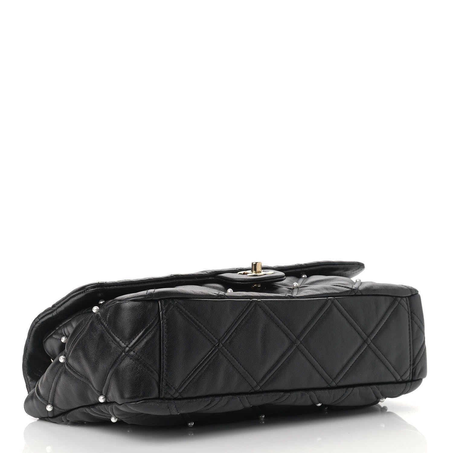 Chanel Lambskin Quilted Pearl Studded Flap Black 4 of 9