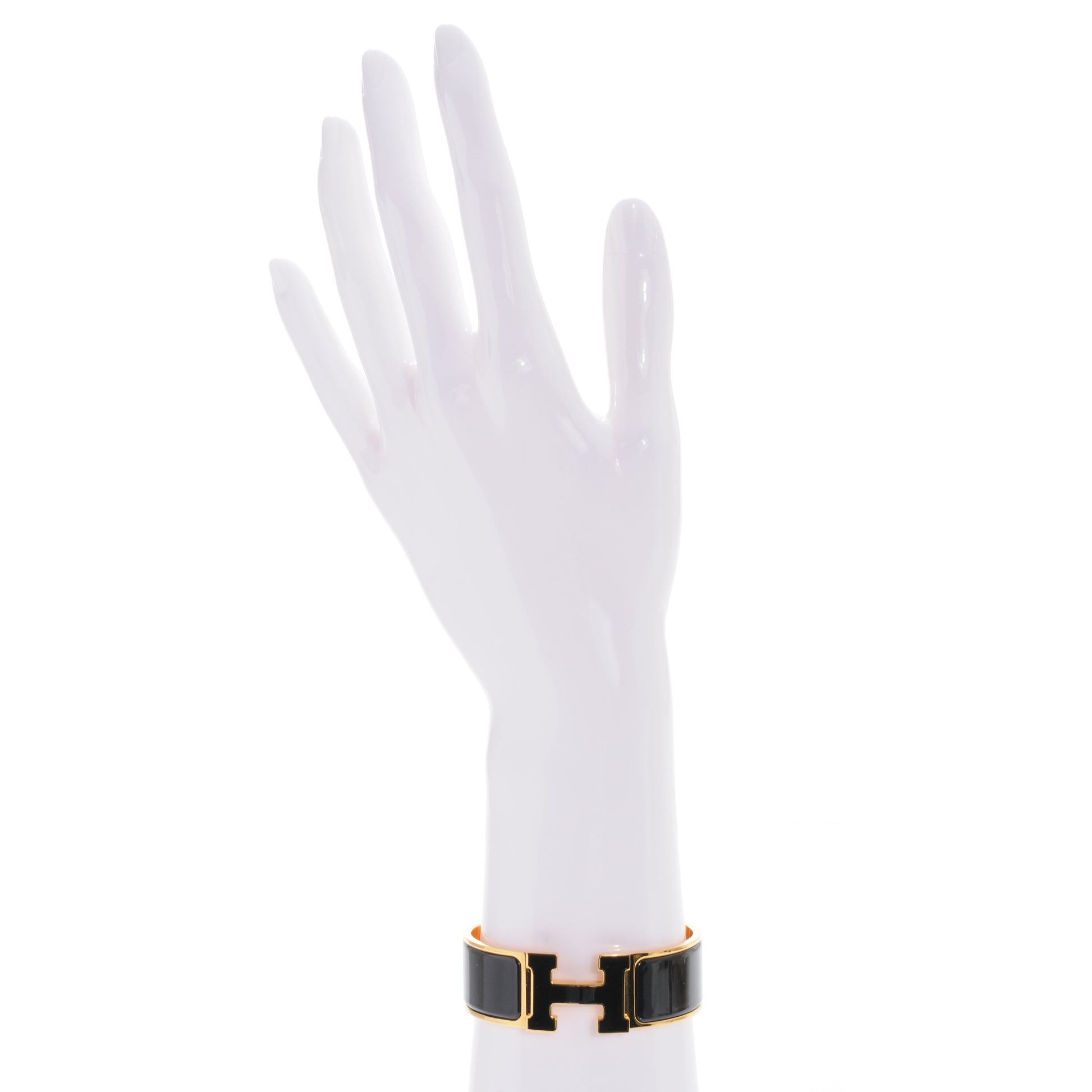 Hermes Enamel Wide Clic Clac H Bracelet PM Black 2 of 7