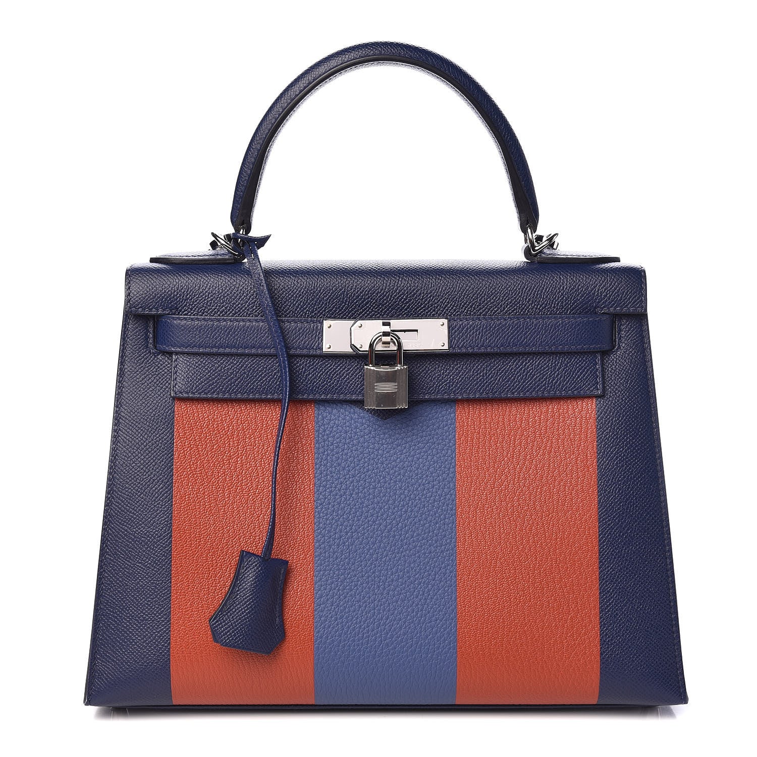Hermes Epsom Taurillon Clemence Chevre Mysore Horseshoe Kellygraphie Lettre M Kelly Sellier 28 Bleu Sapphire Brighton Brique 1 of 12