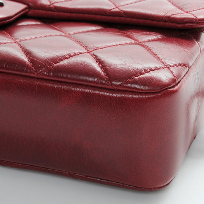 Chanel Glazed Calfskin Quilted Medium Duo Color Flap Dark Red 10 of 13