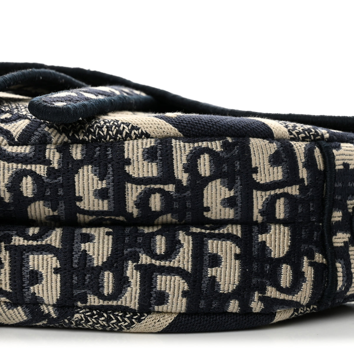 Christian Dior Oblique Embroidered Saddle Bag Blue 10 of 11