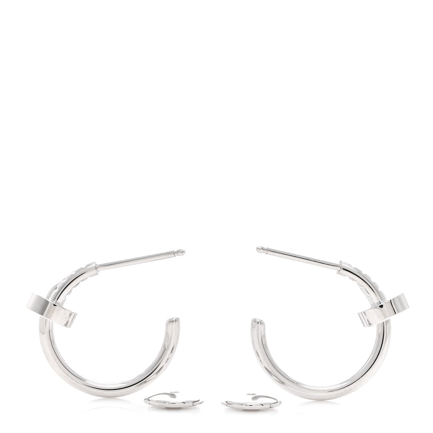 Cartier 18K White Gold Juste Un Clou Hoop Earrings 3 of 4