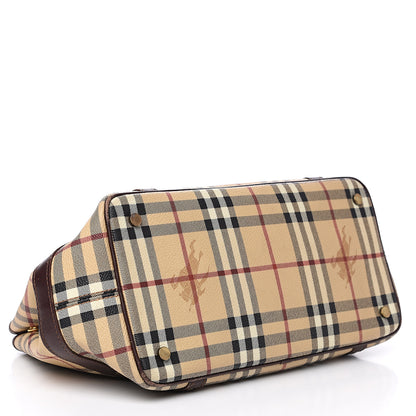 Burberry Haymarket Check Buckle Satchel Chocolate 3 of 14