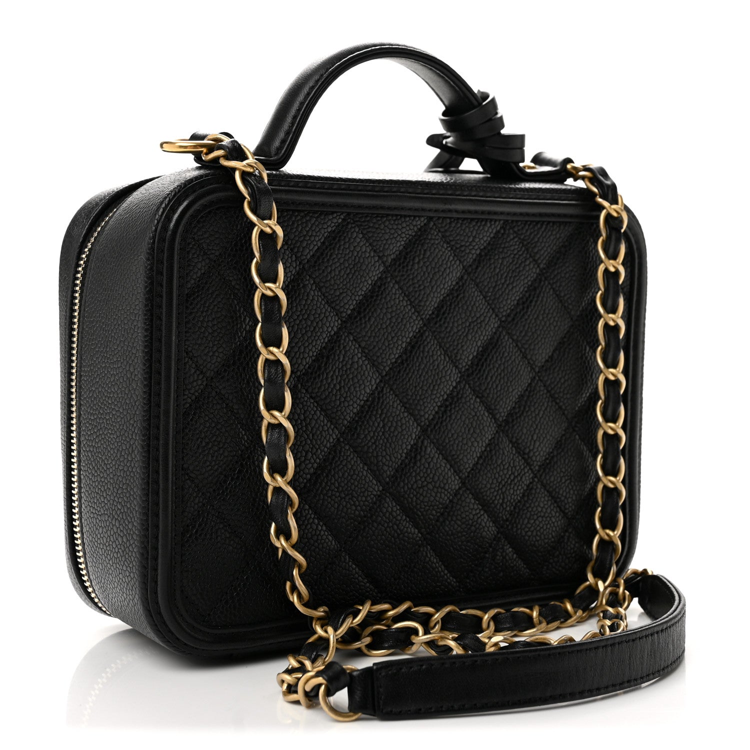 Chanel Caviar Quilted Medium CC Filigree Vanity Case Black 3 of 13