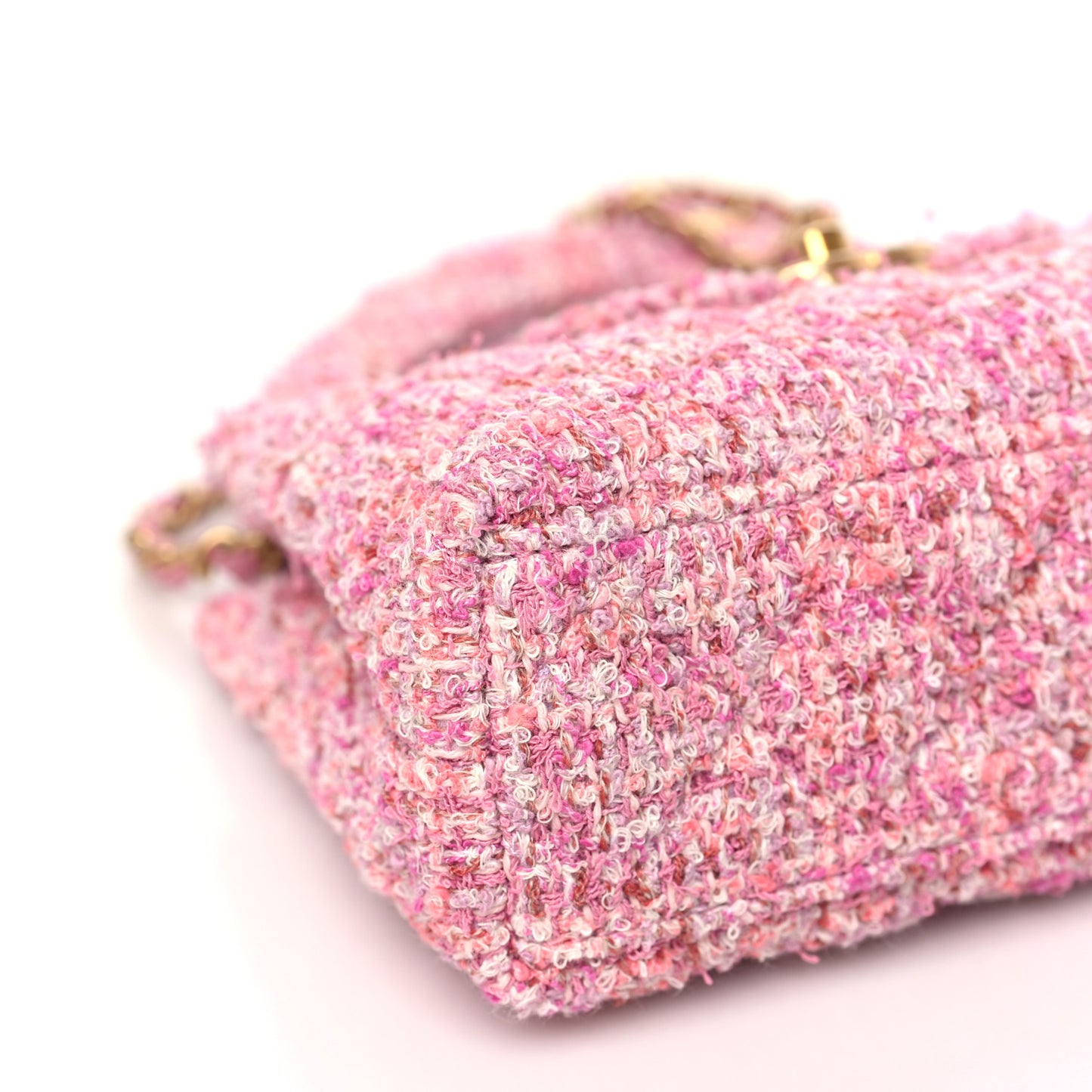 Tweed Quilted Nano Kelly Shopper Pink