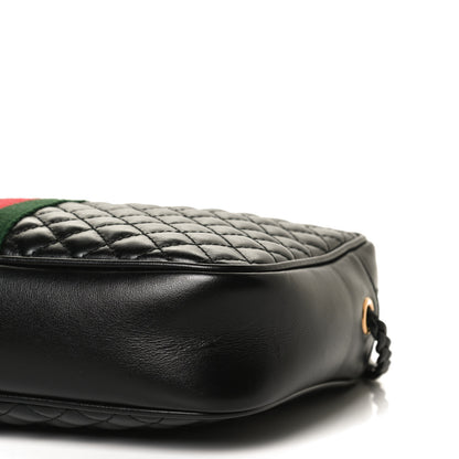 Gucci Calfskin Web Trapuntata Small GG Shoulder Bag Black 11 of 11
