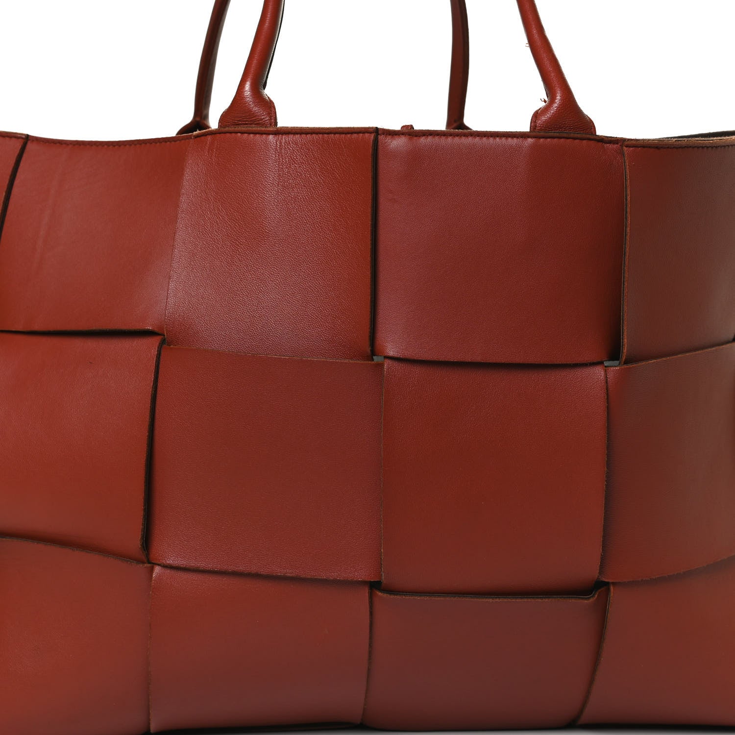 Bottega Veneta Nappa Maxi Intrecciato Mens Arco Tote Red Brown 10 of 12