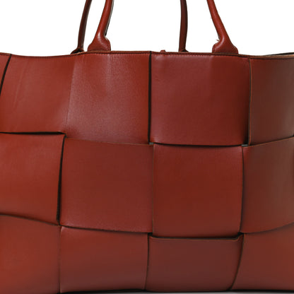 Bottega Veneta Nappa Maxi Intrecciato Mens Arco Tote Red Brown 10 of 12
