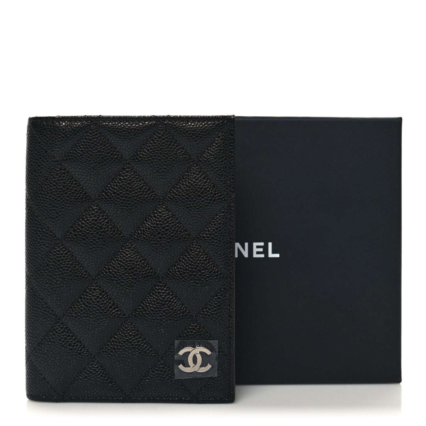 Caviar Quilted Passport Holder Black