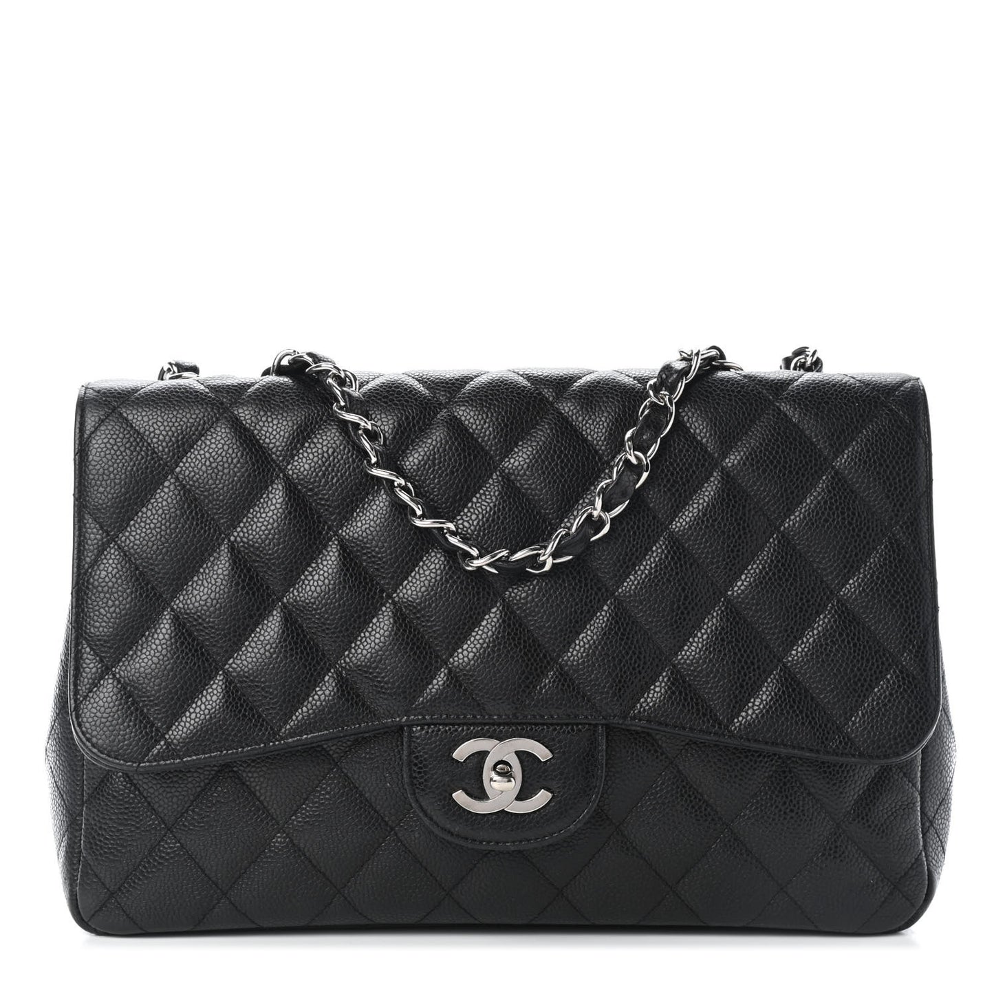 Caviar Quilted Jumbo Single Flap Black