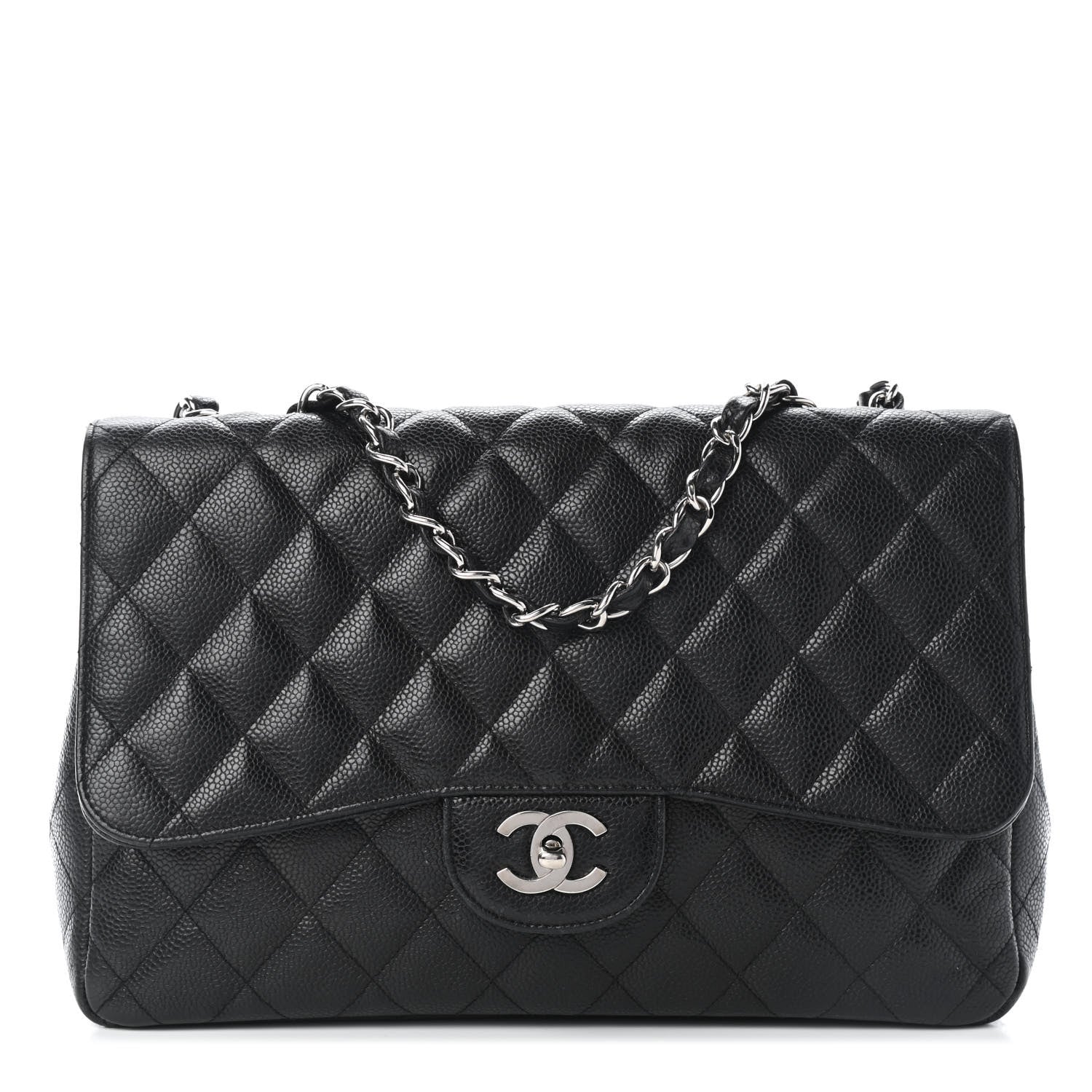 Chanel Caviar Quilted Jumbo Single Flap Black 1 of 19