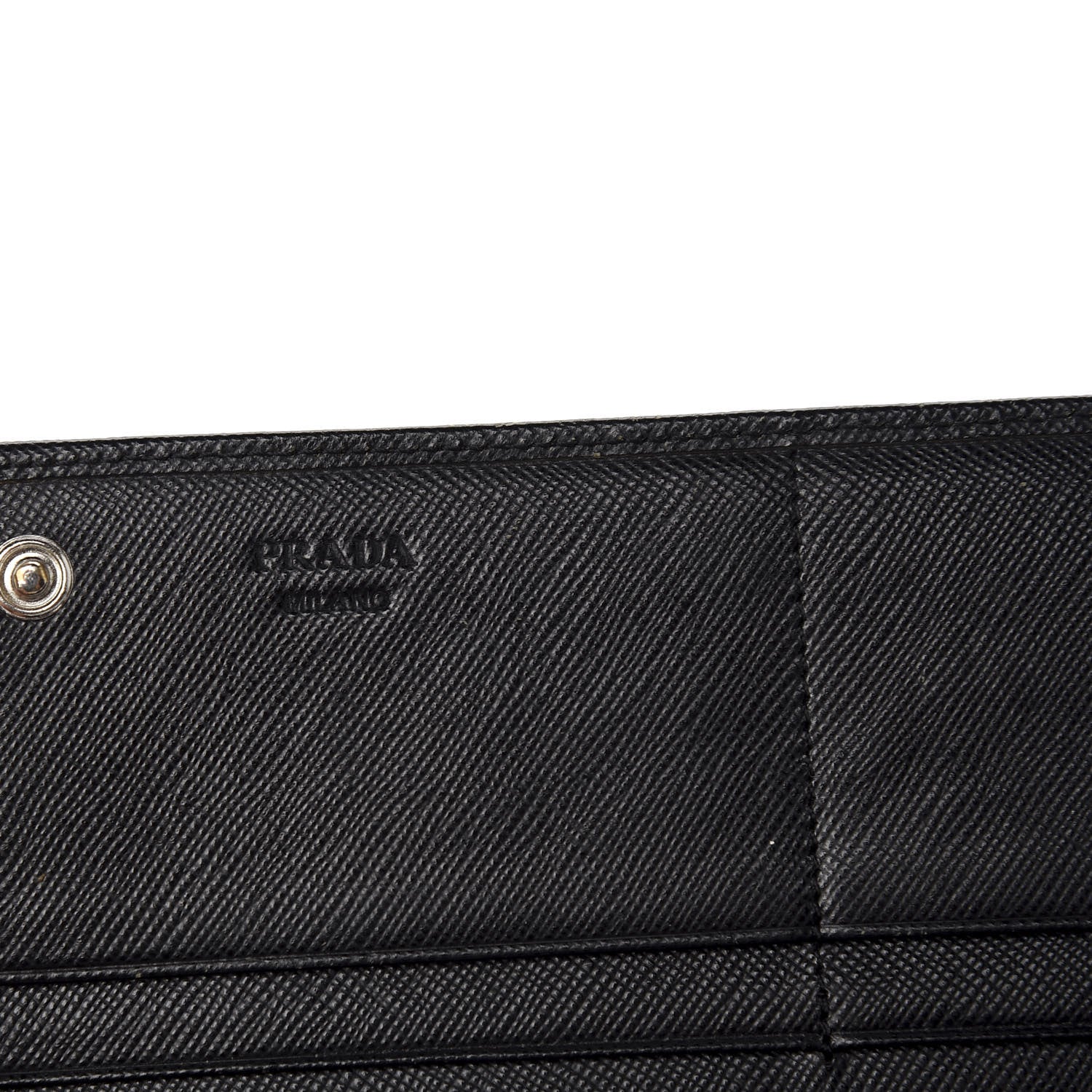 Prada Saffiano Continental Flap Wallet Black 5 of 10