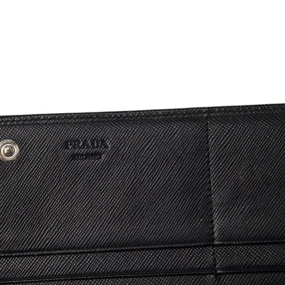 Prada Saffiano Continental Flap Wallet Black 5 of 10