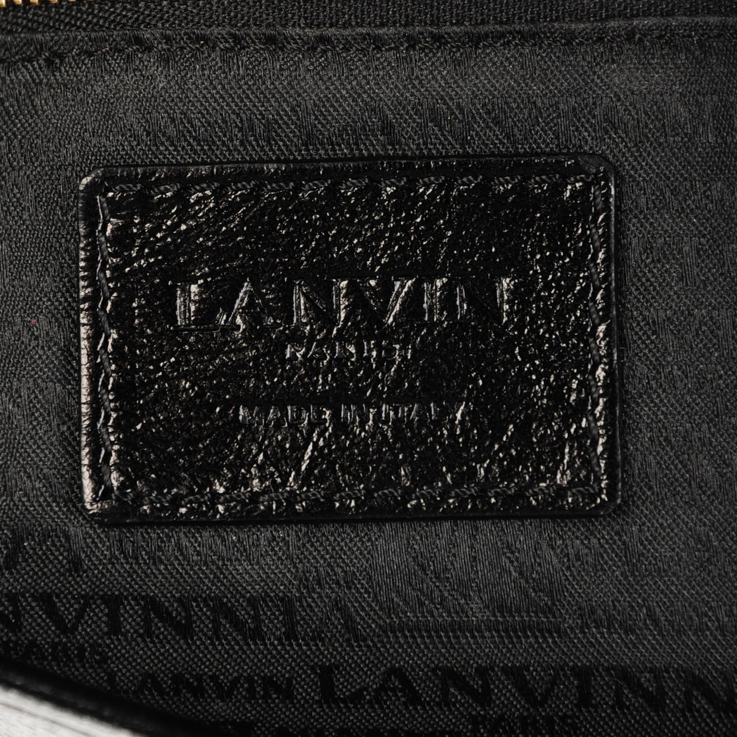 Patent Chain Shoulder Bag Black