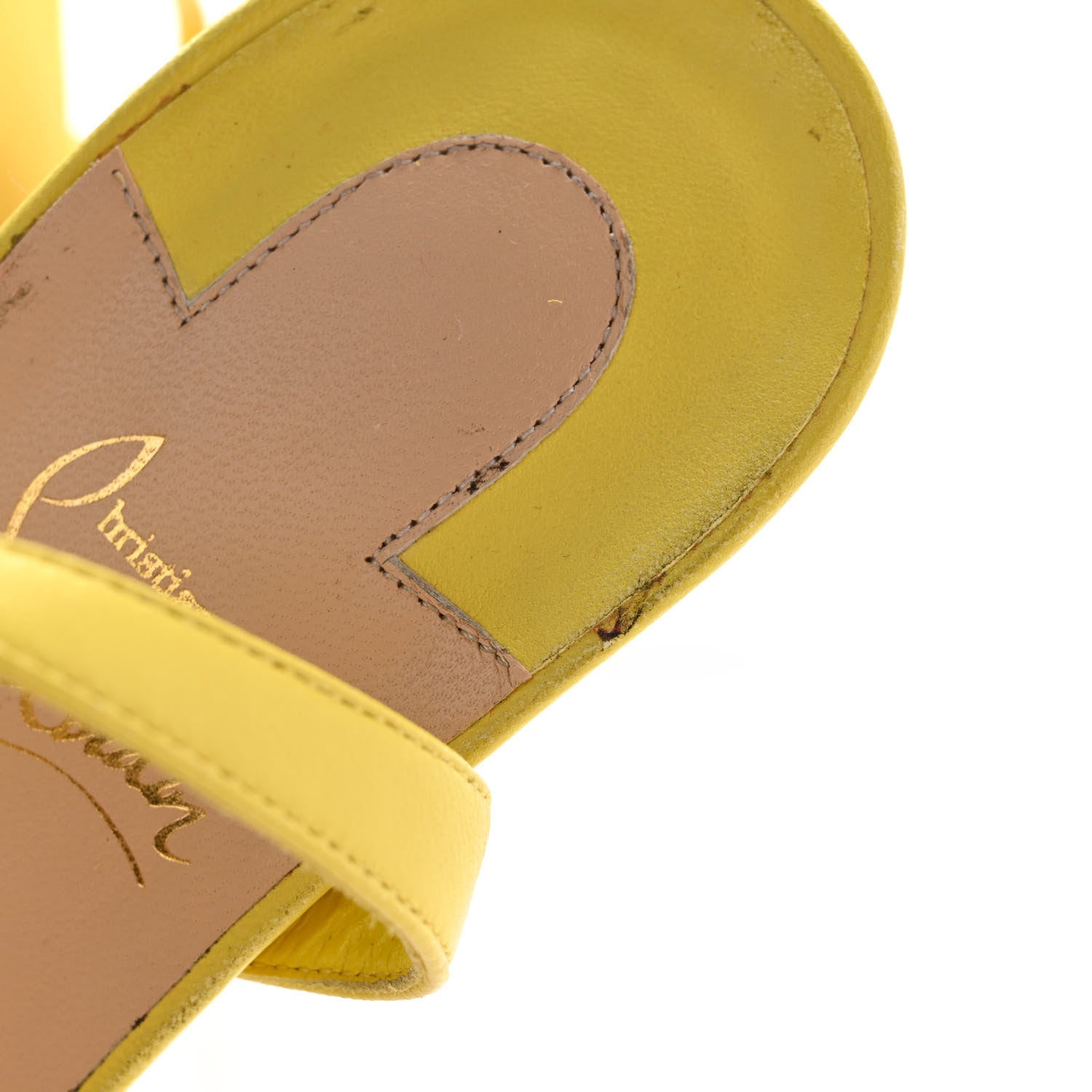 Christian Louboutin Nappa Loubi Queen 120 Strap Sandals 40 Yellow 12 of 12