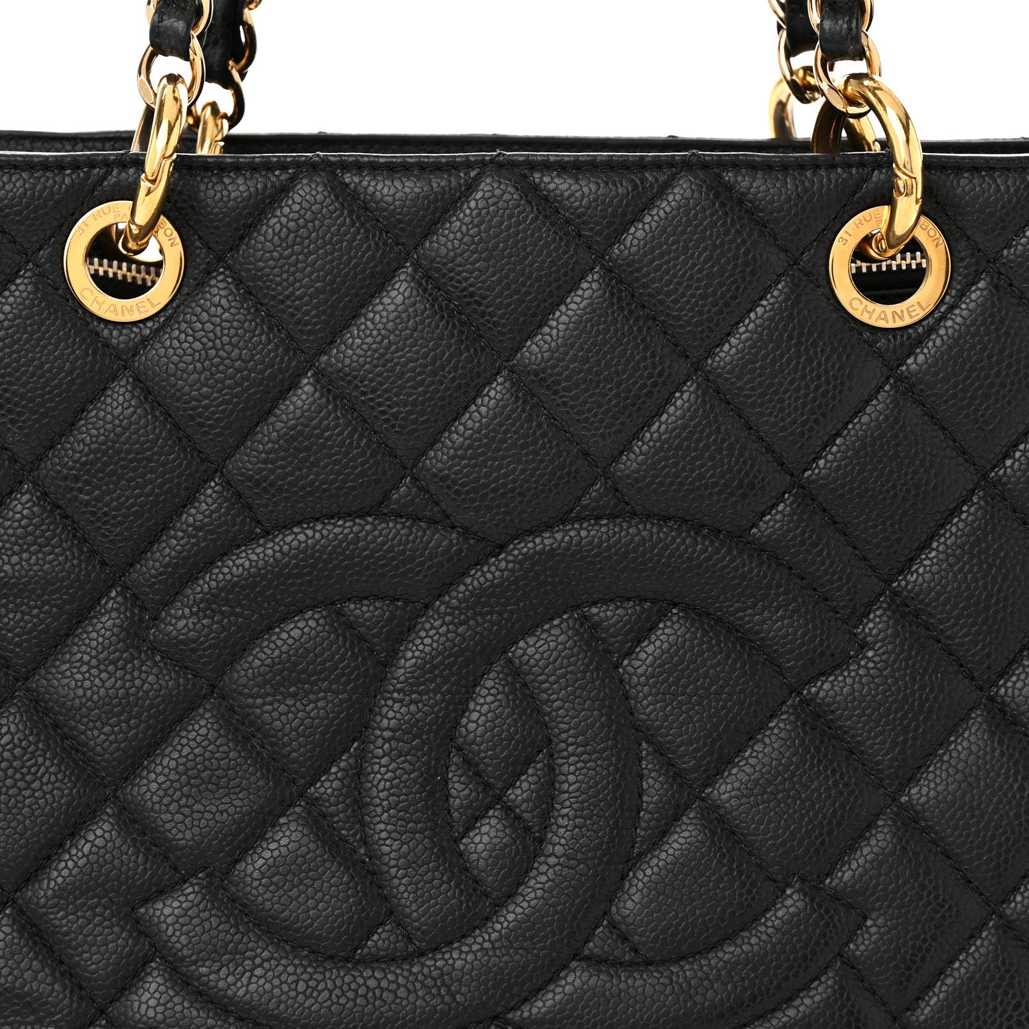Chanel Caviar Quilted Grand Shopping Tote GST Black 8 of 11