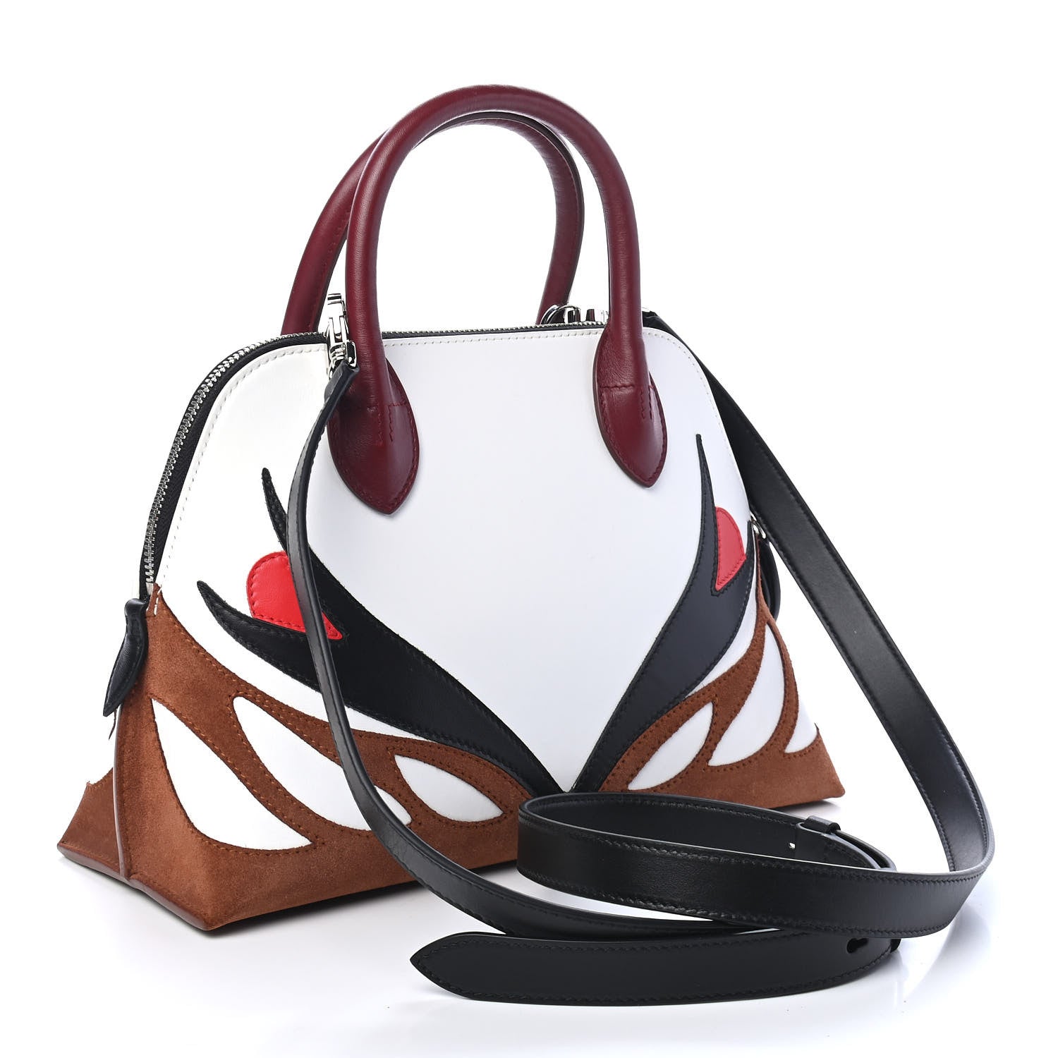 Lanvin Calfskin Suede Parrot Magot Tote Red 3 of 8