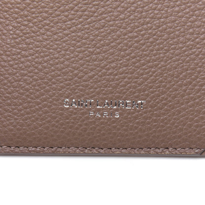 Saint Laurent Grained Calfskin 5 Fragments Zip Pouch Card Holder Taupe 9 of 11