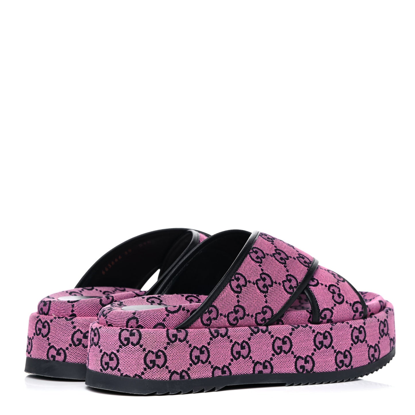 Monogram Multicolor Criss Cross Platform Slide Sandals 39 Pink Blue
