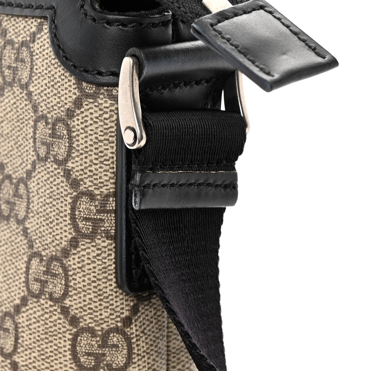 Gucci GG Supreme Monogram Web Messenger Bag Black 11 of 12