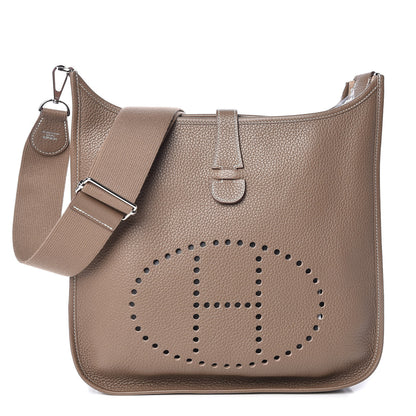 Hermes Taurillon Clemence Evelyne III GM Etoupe 1 of 10