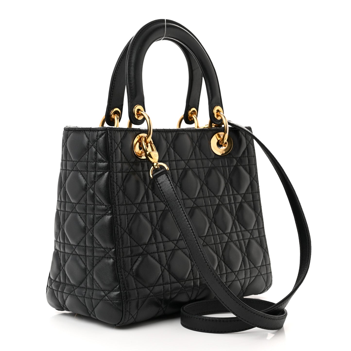 Lambskin Cannage Medium Lady Dior Black