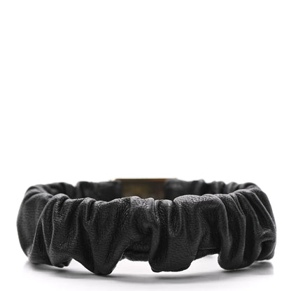 Chanel Lambskin Metal Enamel CC Hair Tie Black Gold 3 of 4