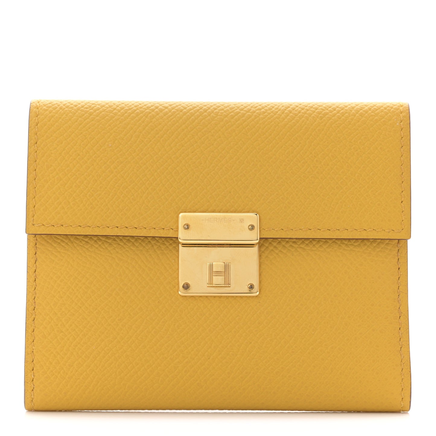 Epsom Mini Clic Card Holder Jaune Ambre