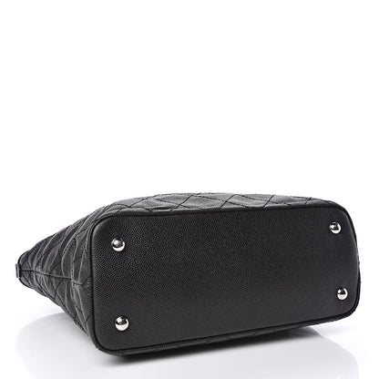 Chanel Grained Calfskin Quilted Small Daily Shopping Tote Black 4 of 9