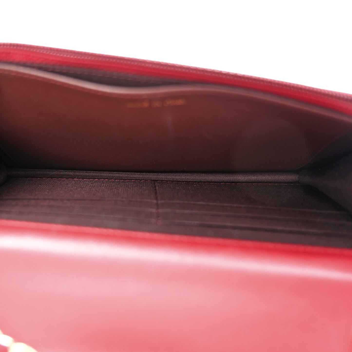 Lambskin Quilted Trendy CC Wallet On Chain WOC Red